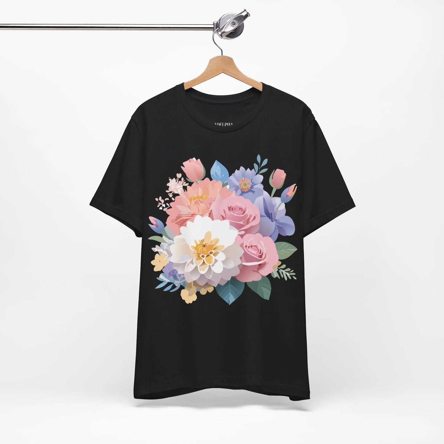 Floral Graphic T Shirt Unisex Short Sleeve Art Design Tee Adelpha Vintage Inspired
