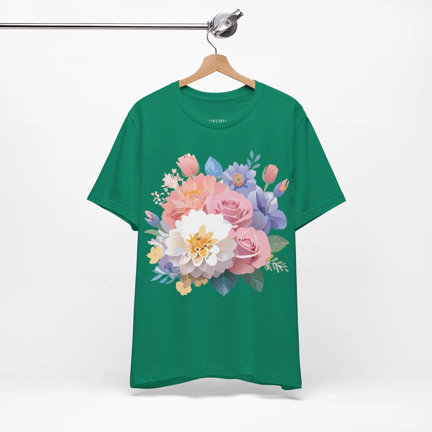 Floral Graphic T Shirt Unisex Short Sleeve Art Design Tee Adelpha Vintage Inspired