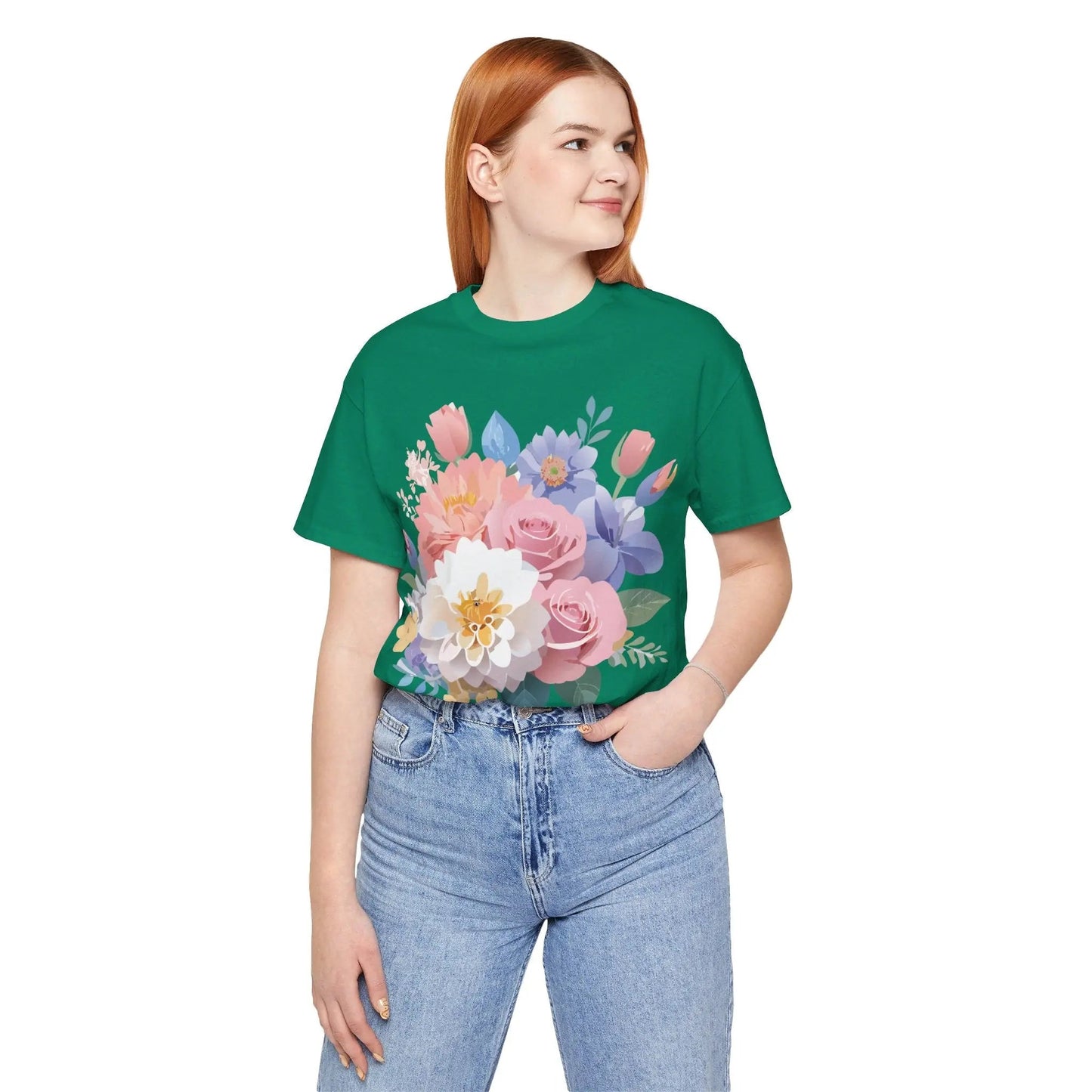 Floral Graphic T Shirt Unisex Short Sleeve Art Design Tee Adelpha Vintage Inspired