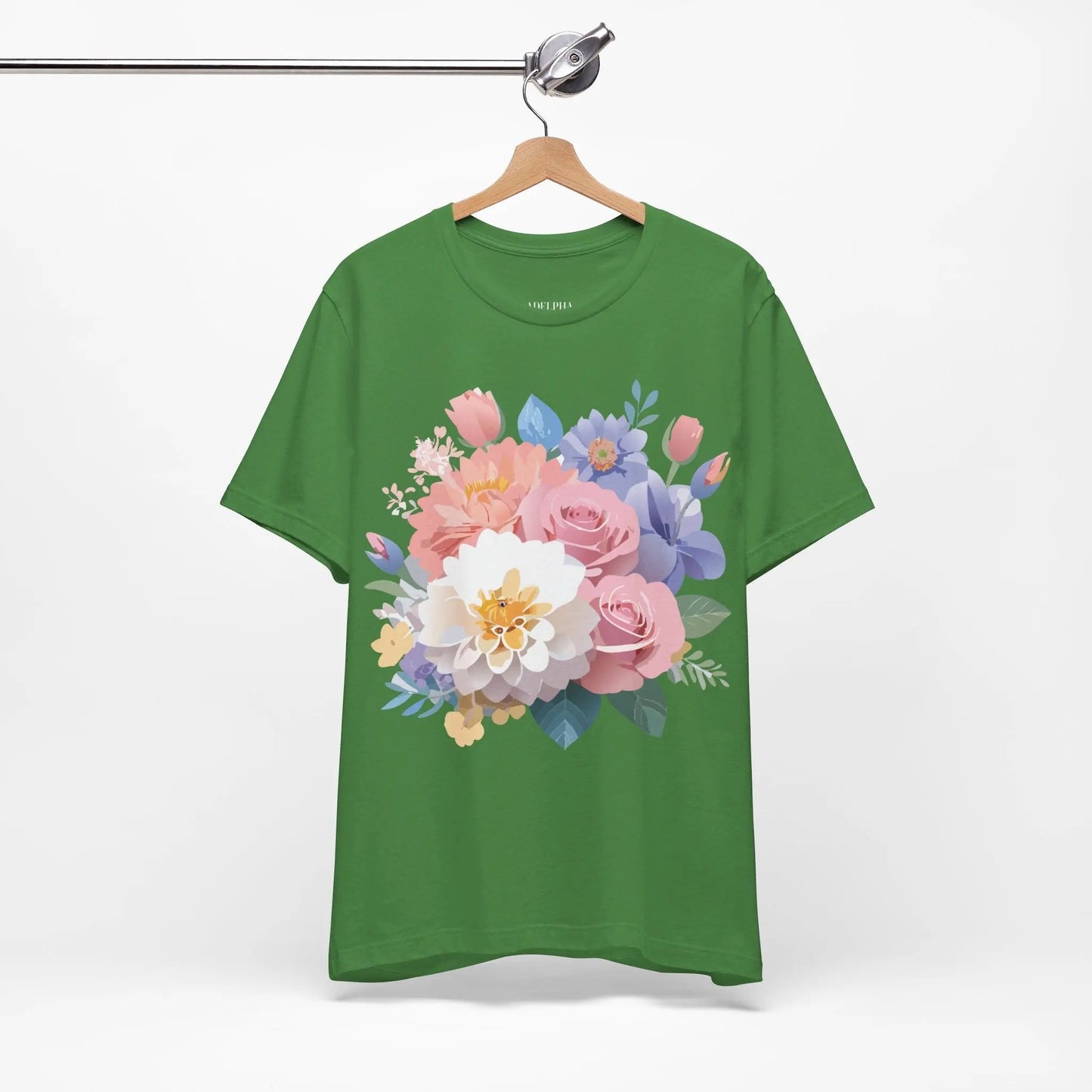 Floral Graphic T Shirt Unisex Short Sleeve Art Design Tee Adelpha Vintage Inspired