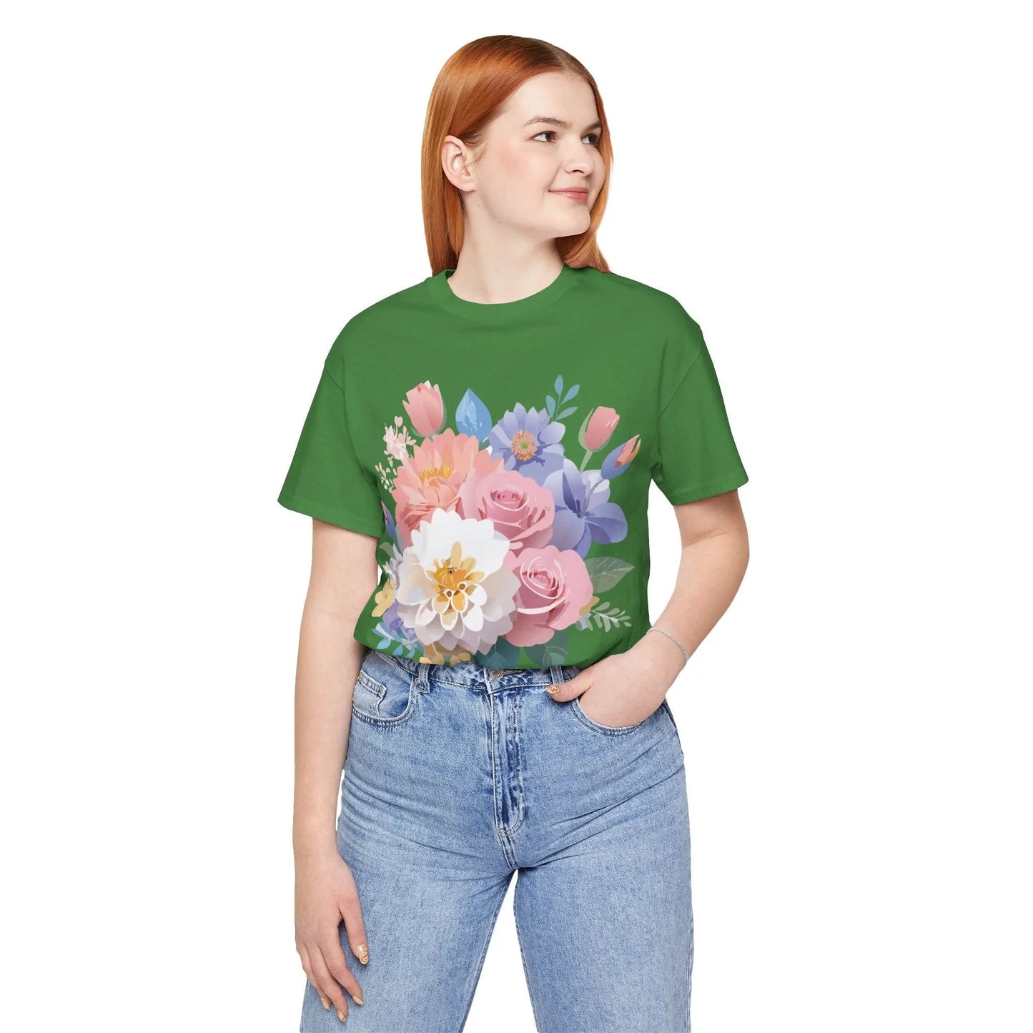 Floral Graphic T Shirt Unisex Short Sleeve Art Design Tee Adelpha Vintage Inspired
