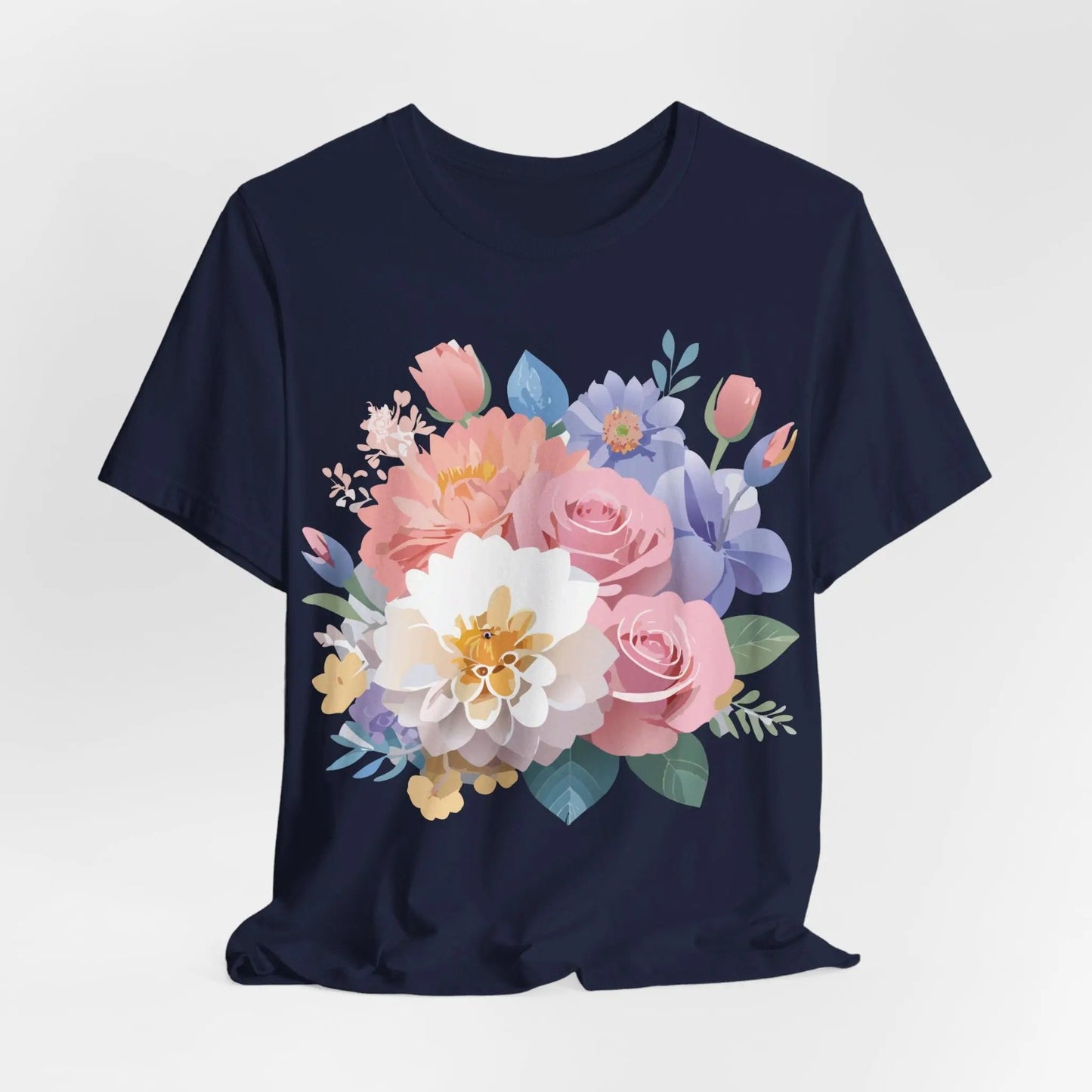 Floral Graphic T Shirt Unisex Short Sleeve Art Design Tee Adelpha Vintage Inspired