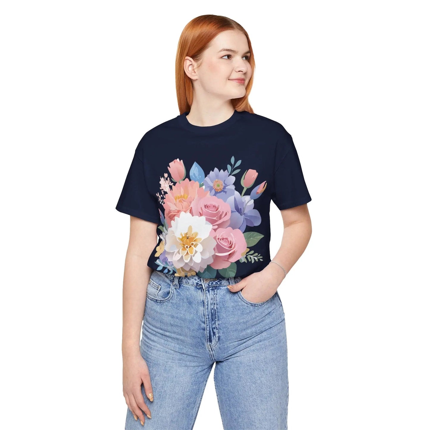 Floral Graphic T Shirt Unisex Short Sleeve Art Design Tee Adelpha Vintage Inspired