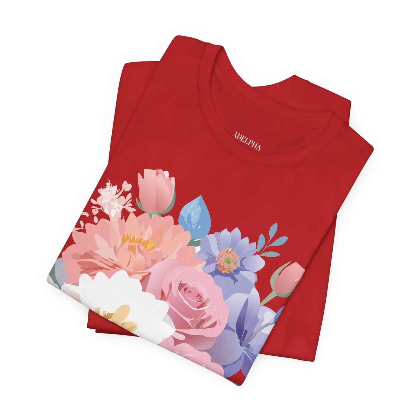 Floral Graphic T Shirt Unisex Short Sleeve Art Design Tee Adelpha Vintage Inspired