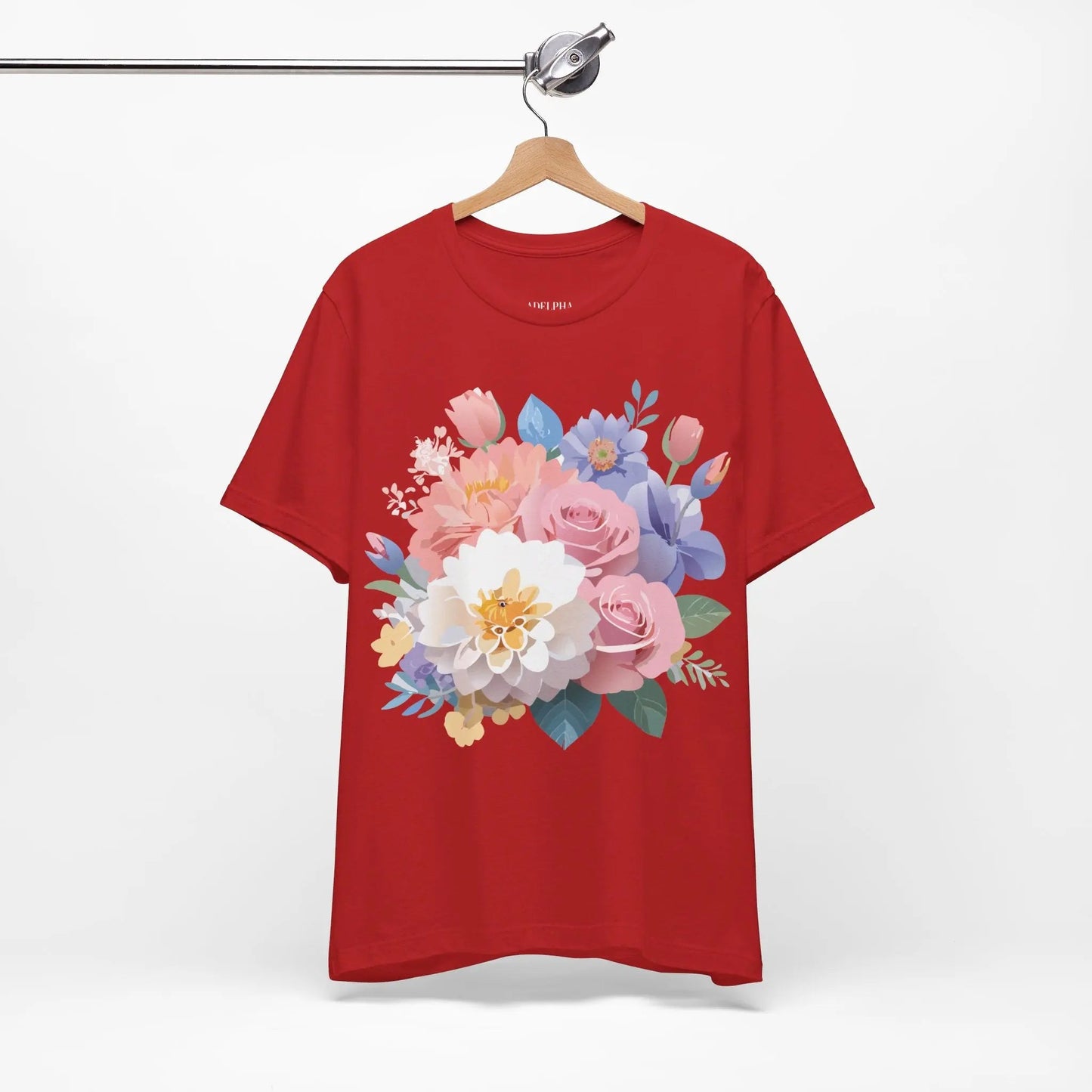 Floral Graphic T Shirt Unisex Short Sleeve Art Design Tee Adelpha Vintage Inspired