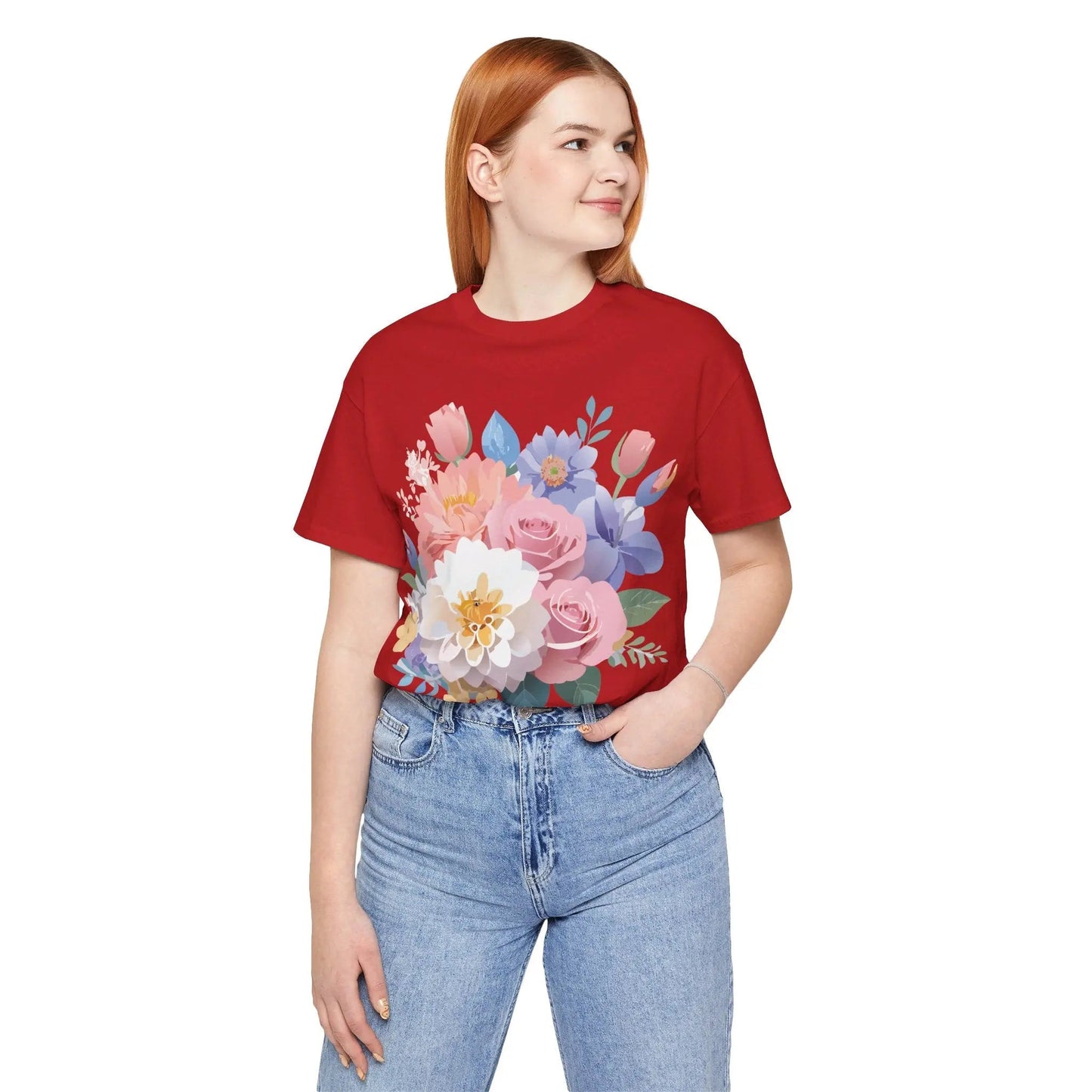 Floral Graphic T Shirt Unisex Short Sleeve Art Design Tee Adelpha Vintage Inspired
