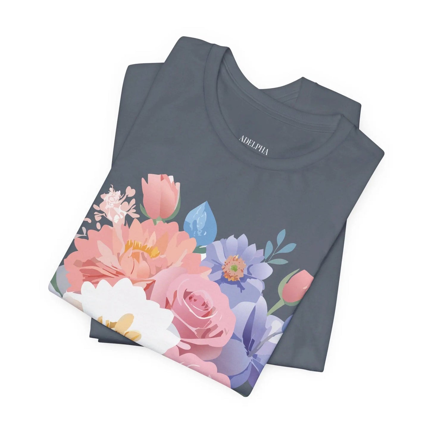 Floral Graphic T Shirt Unisex Short Sleeve Art Design Tee Adelpha Vintage Inspired
