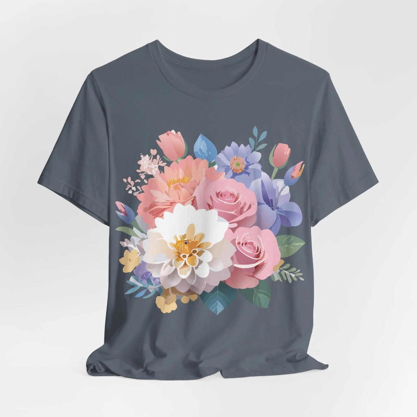 Floral Graphic T Shirt Unisex Short Sleeve Art Design Tee Adelpha Vintage Inspired