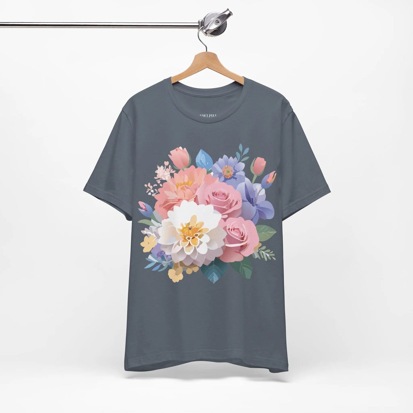Floral Graphic T Shirt Unisex Short Sleeve Art Design Tee Adelpha Vintage Inspired