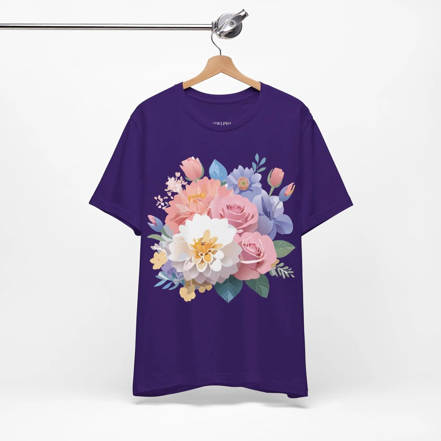 Floral Graphic T Shirt Unisex Short Sleeve Art Design Tee Adelpha Vintage Inspired