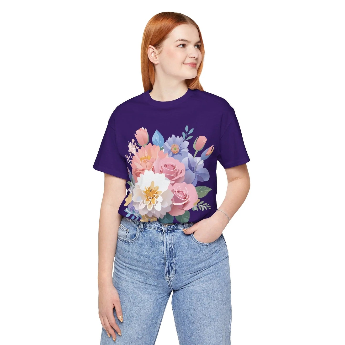 Floral Graphic T Shirt Unisex Short Sleeve Art Design Tee Adelpha Vintage Inspired