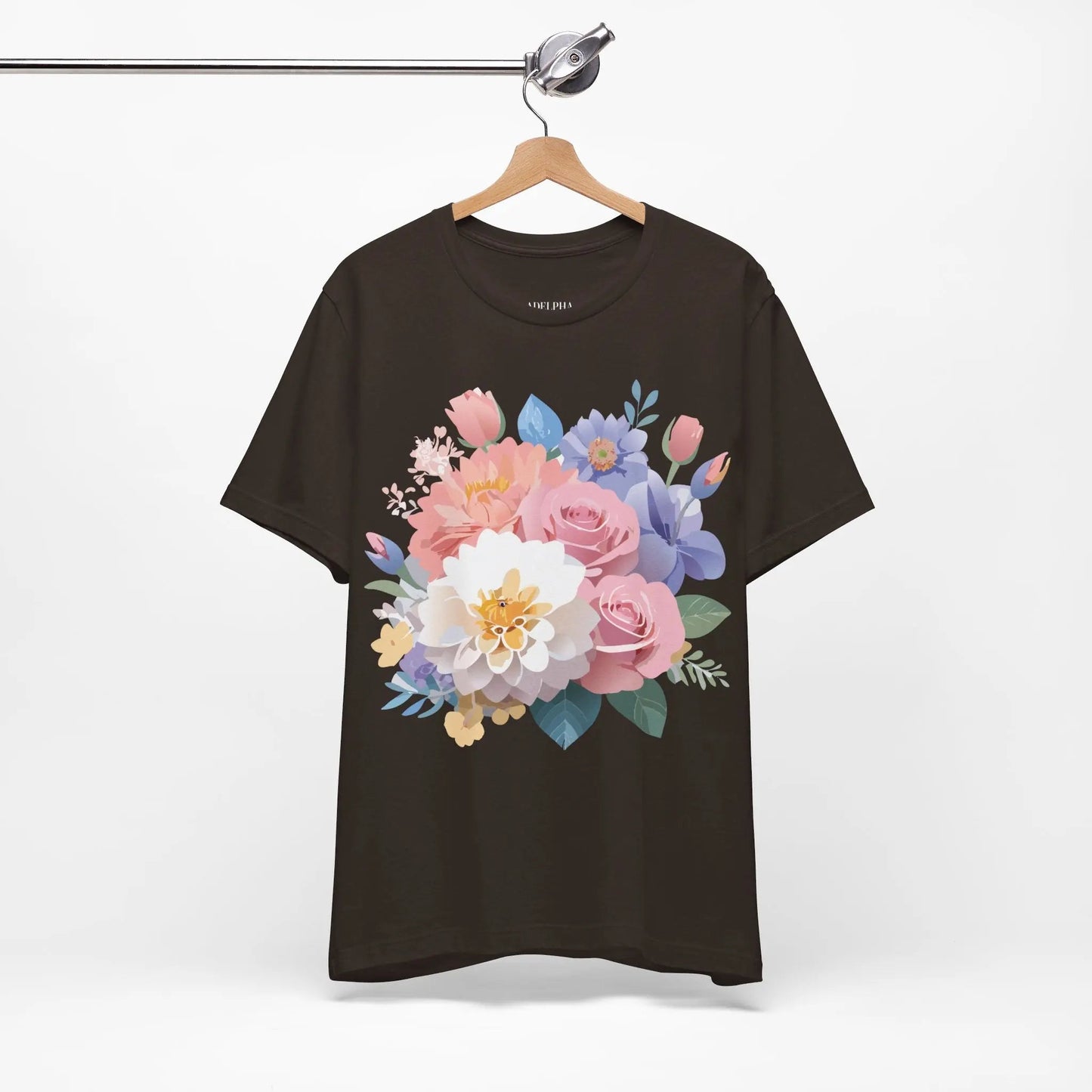 Floral Graphic T Shirt Unisex Short Sleeve Art Design Tee Adelpha Vintage Inspired