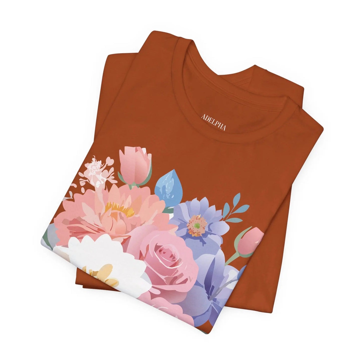 Floral Graphic T Shirt Unisex Short Sleeve Art Design Tee Adelpha Vintage Inspired