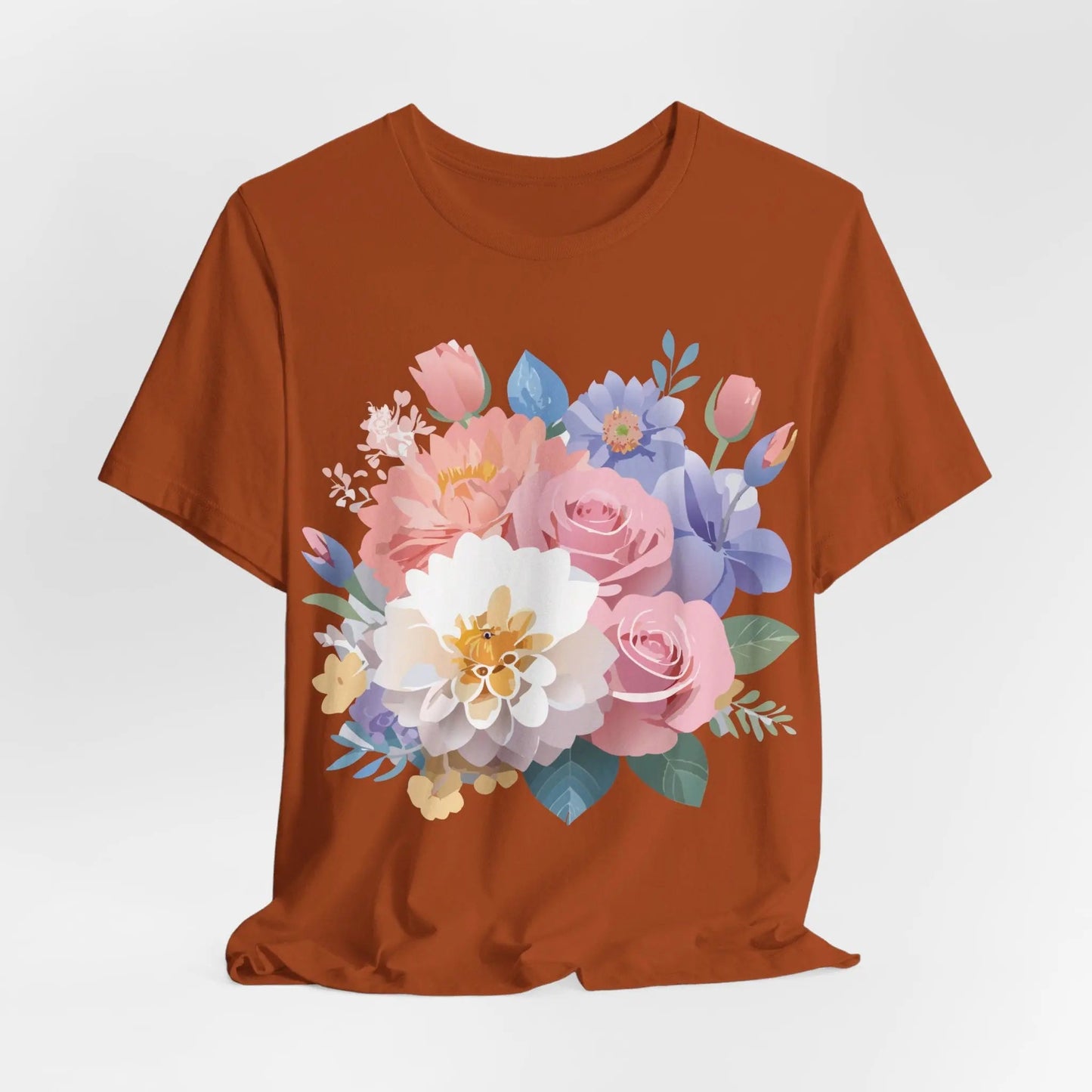 Floral Graphic T Shirt Unisex Short Sleeve Art Design Tee Adelpha Vintage Inspired