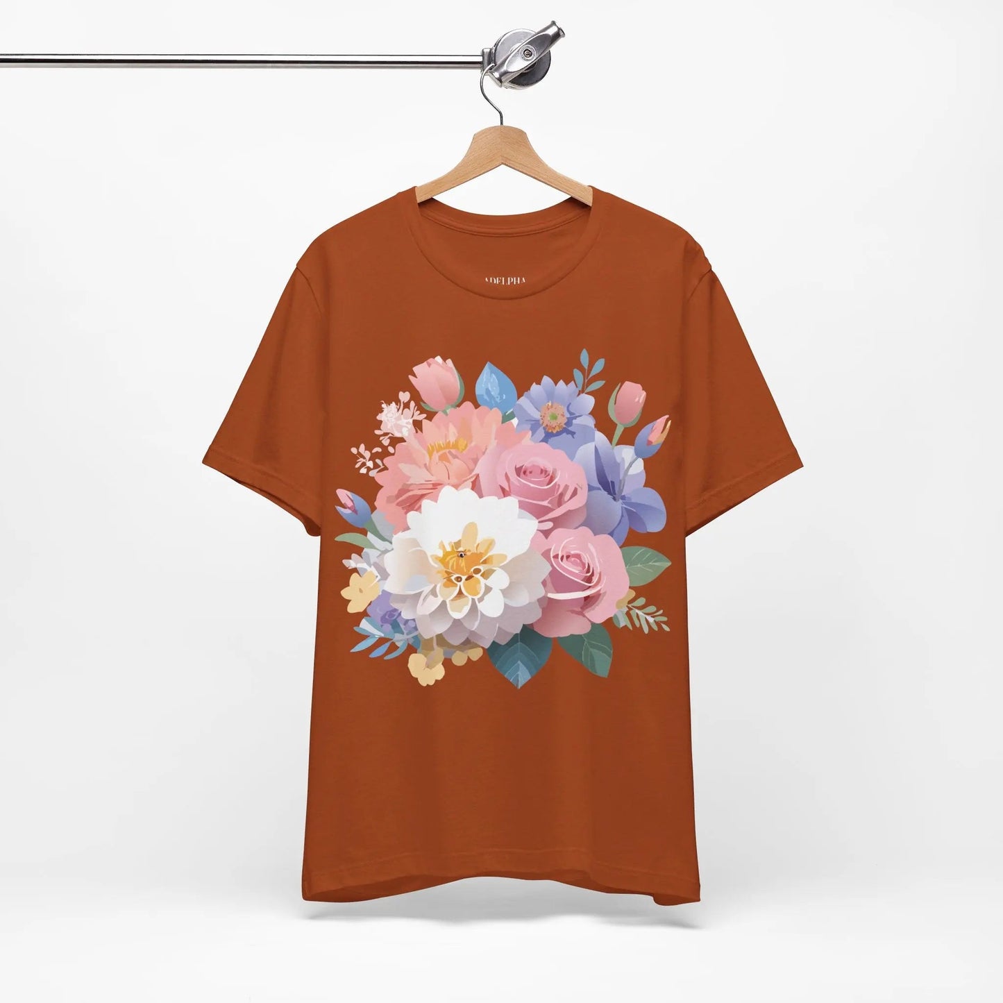 Floral Graphic T Shirt Unisex Short Sleeve Art Design Tee Adelpha Vintage Inspired
