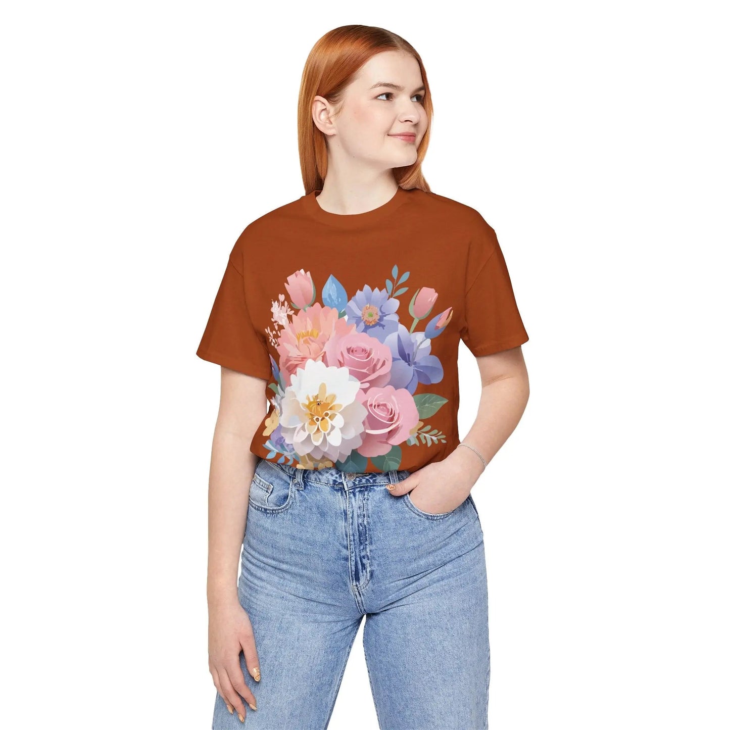 Floral Graphic T Shirt Unisex Short Sleeve Art Design Tee Adelpha Vintage Inspired
