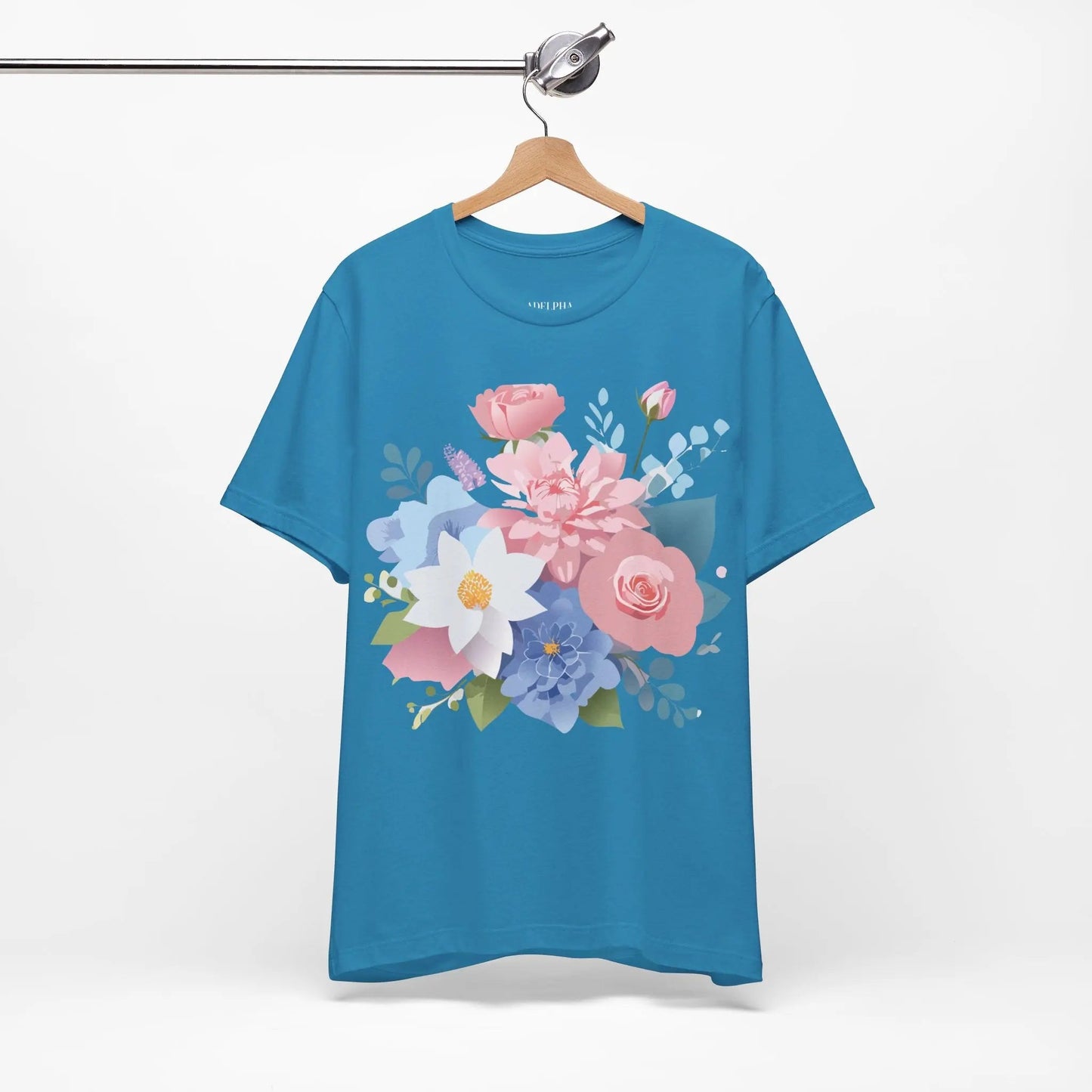 Floral Graphic T Shirt Unisex Vintage Inspired Art Tee by Adelpha Premium Quality Everyday Wear