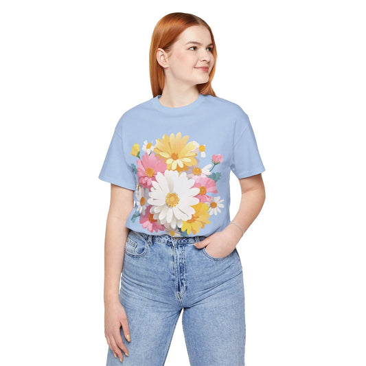Floral Graphic Unisex 100 Cotton Vintage Artwork Short Sleeve Jersey 3