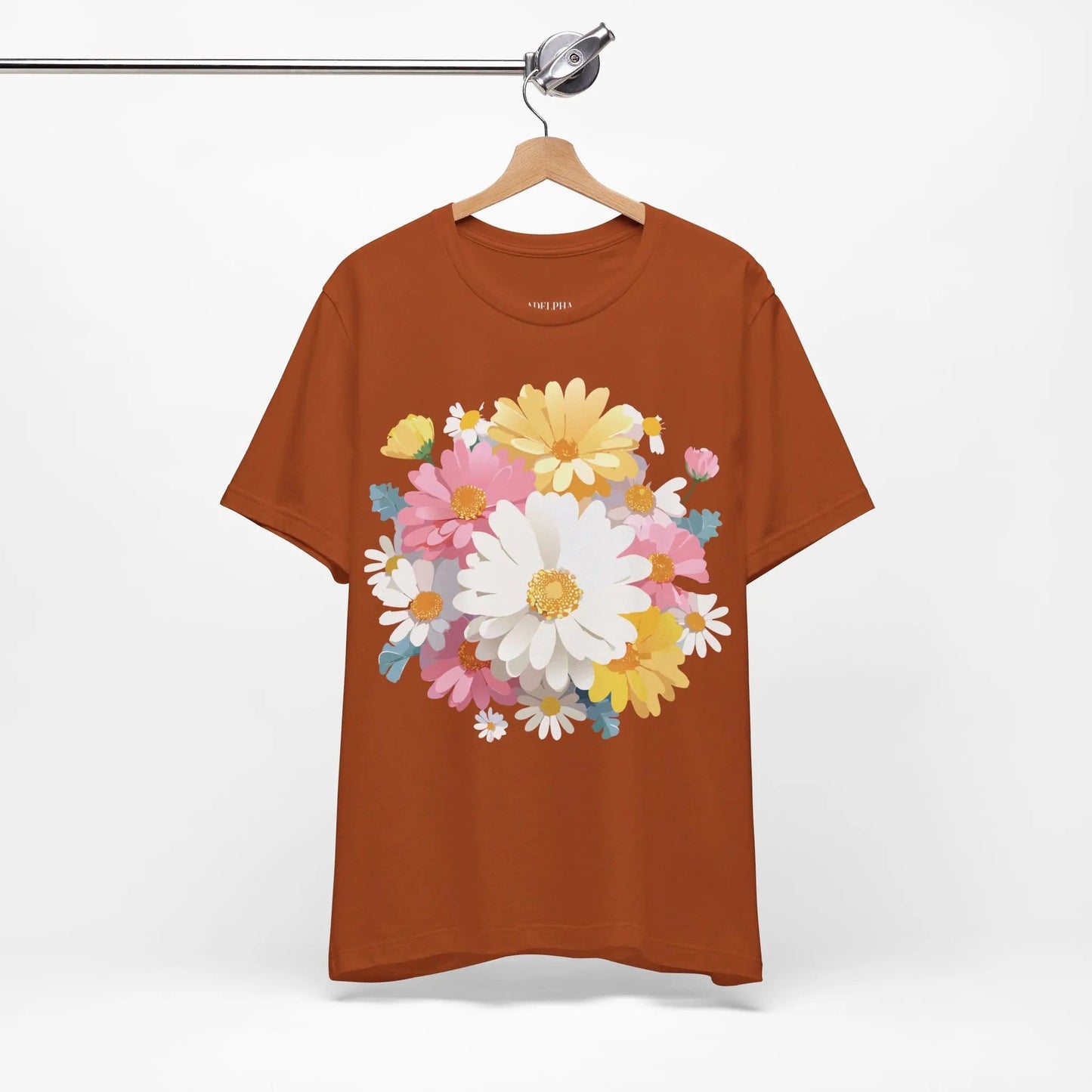 Floral Graphic T Shirt Unisex Vintage Inspired Art Design Tee By Adelpha Short Sleeve