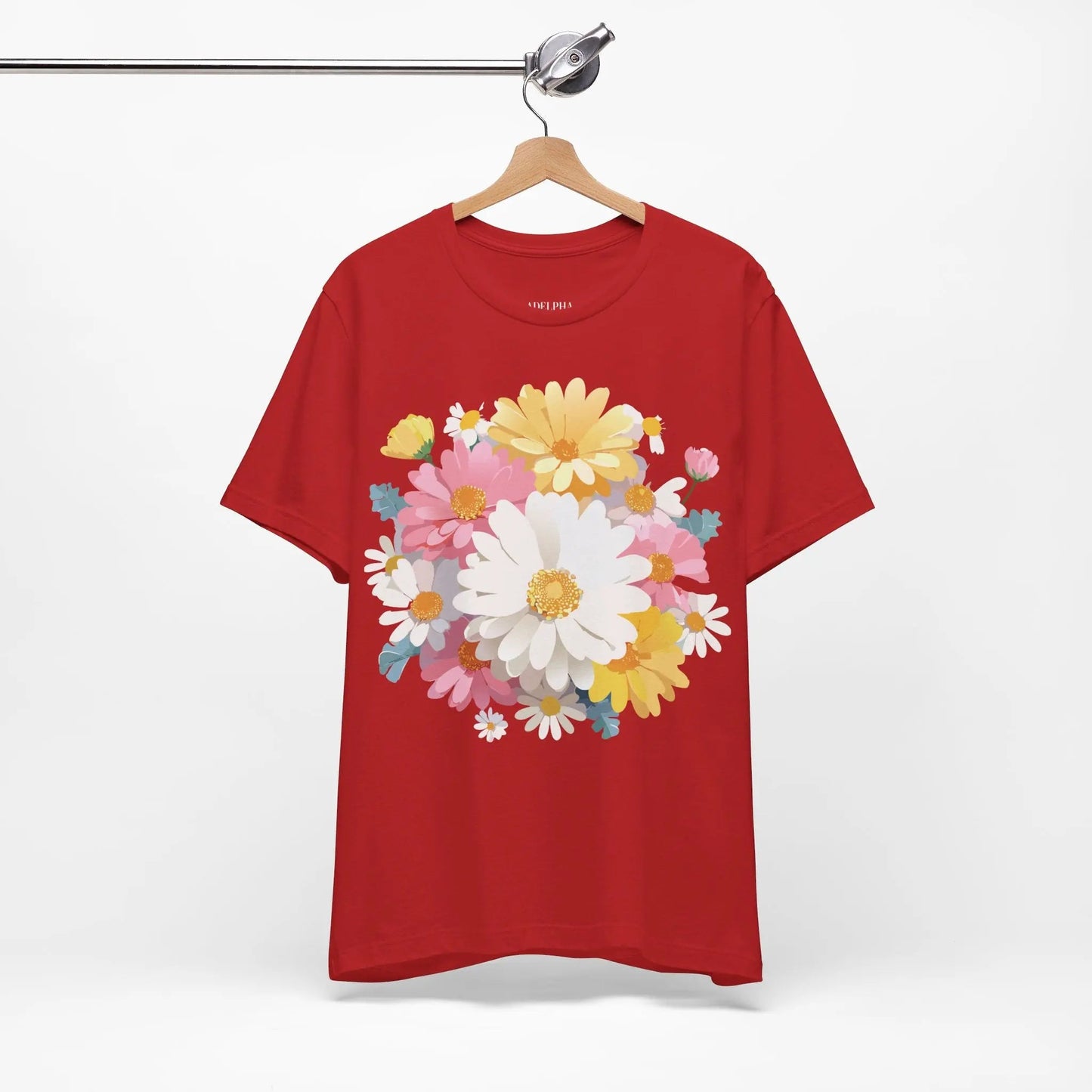 Floral Graphic T Shirt Unisex Vintage Inspired Art Design Tee By Adelpha Short Sleeve