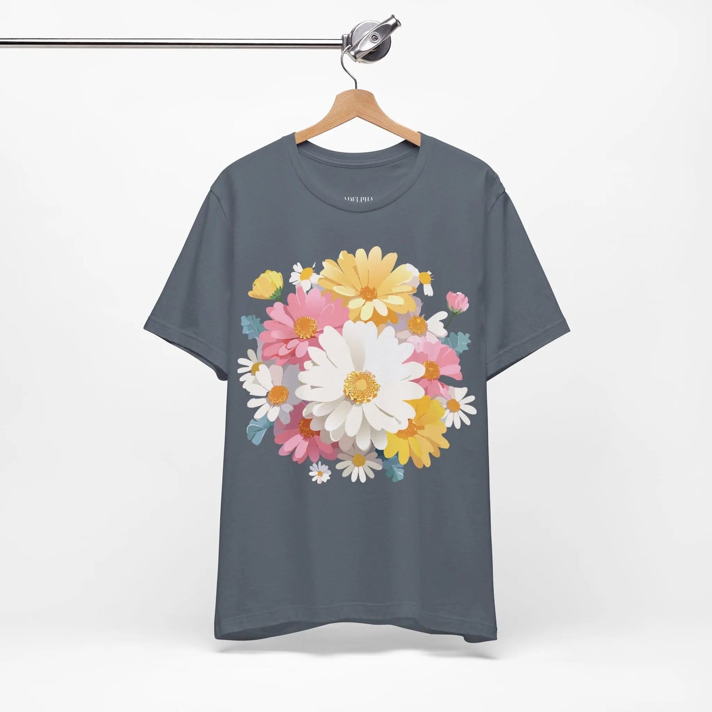 Floral Graphic T Shirt Unisex Vintage Inspired Art Design Tee By Adelpha Short Sleeve