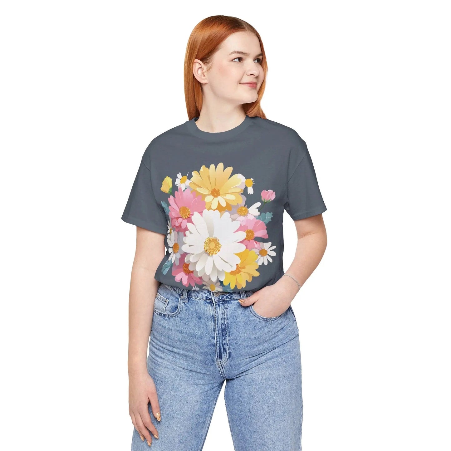 Floral Graphic T Shirt Unisex Vintage Inspired Art Design Tee By Adelpha Short Sleeve