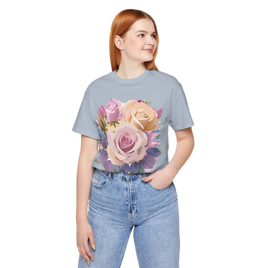 Floral Graphic Unisex 100 Cotton Vintage Artwork Short Sleeve Jersey 34