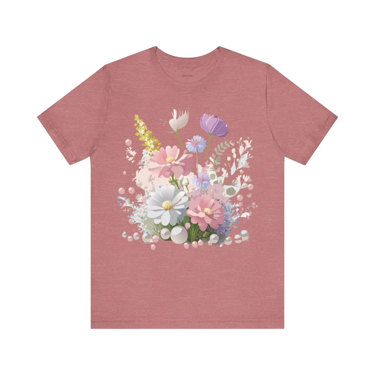 Floral Graphic Tee Unisex Vintage Art Design From Adelpha Premium Short Sleeve T Shirt
