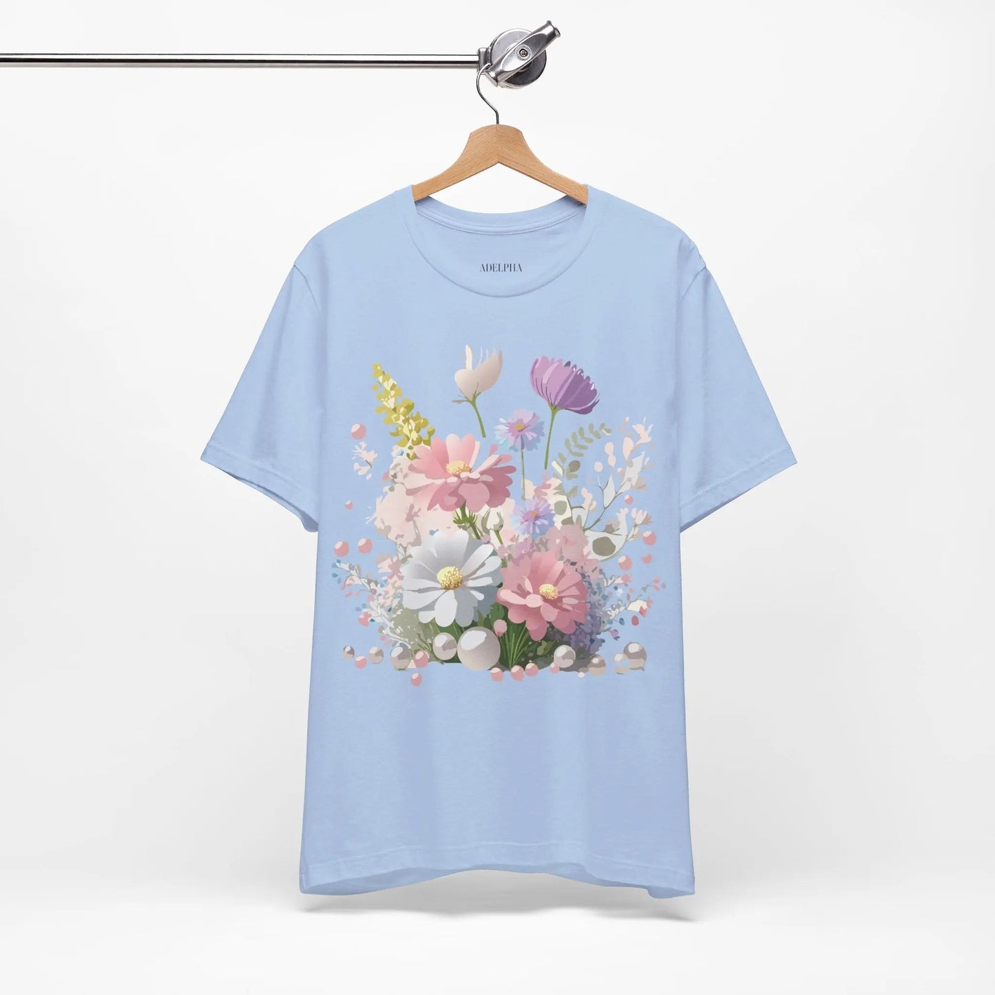 Floral Graphic Tee Unisex Vintage Art Design From Adelpha Premium Short Sleeve T Shirt