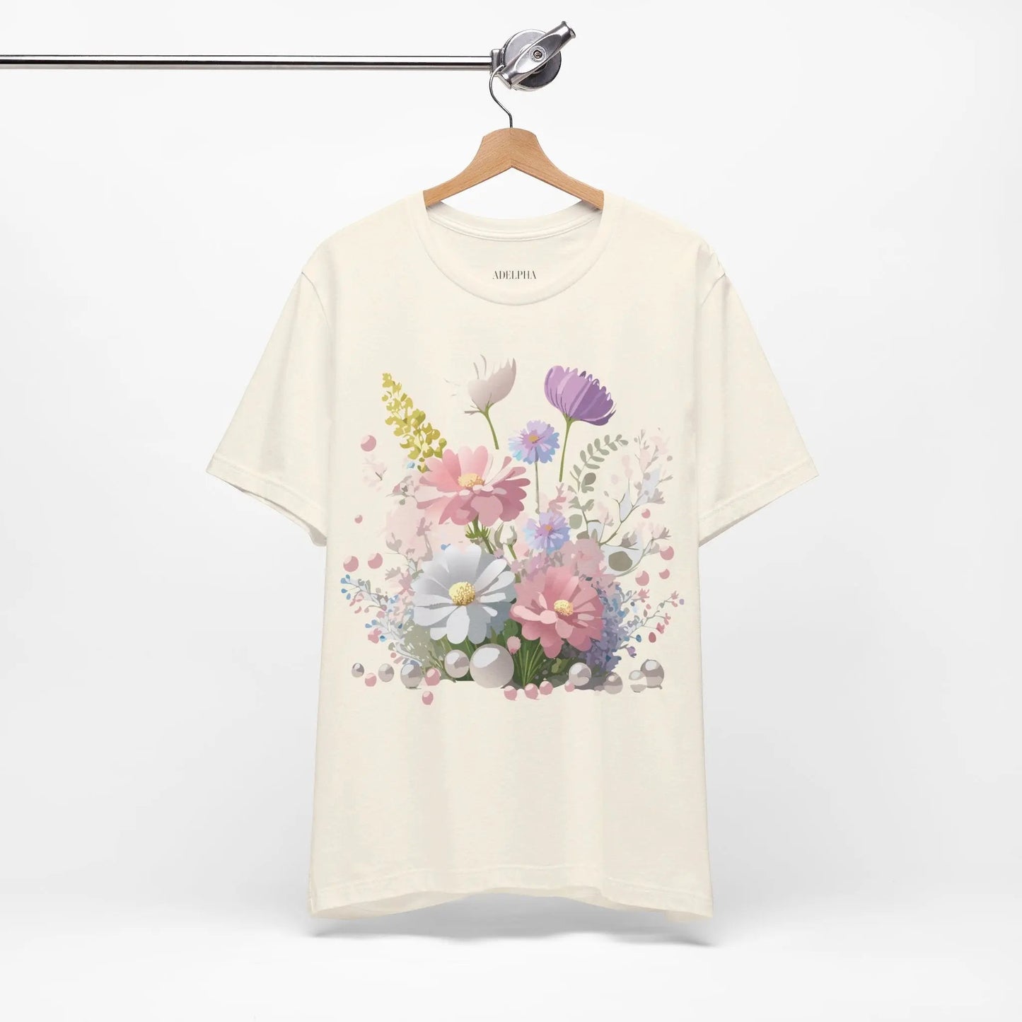 Floral Graphic Tee Unisex Vintage Art Design From Adelpha Premium Short Sleeve T Shirt