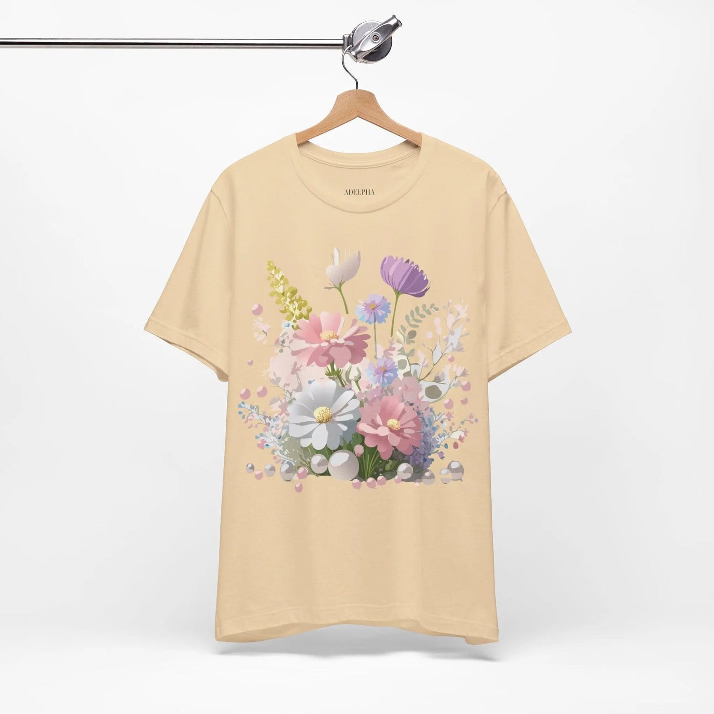 Floral Graphic Tee Unisex Vintage Art Design From Adelpha Premium Short Sleeve T Shirt