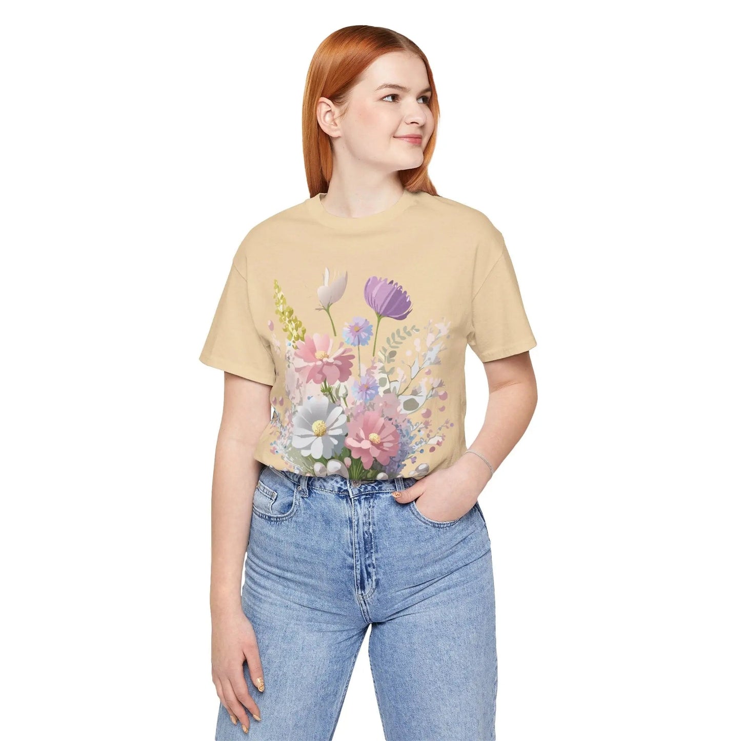 Floral Graphic Tee Unisex Vintage Art Design From Adelpha Premium Short Sleeve T Shirt
