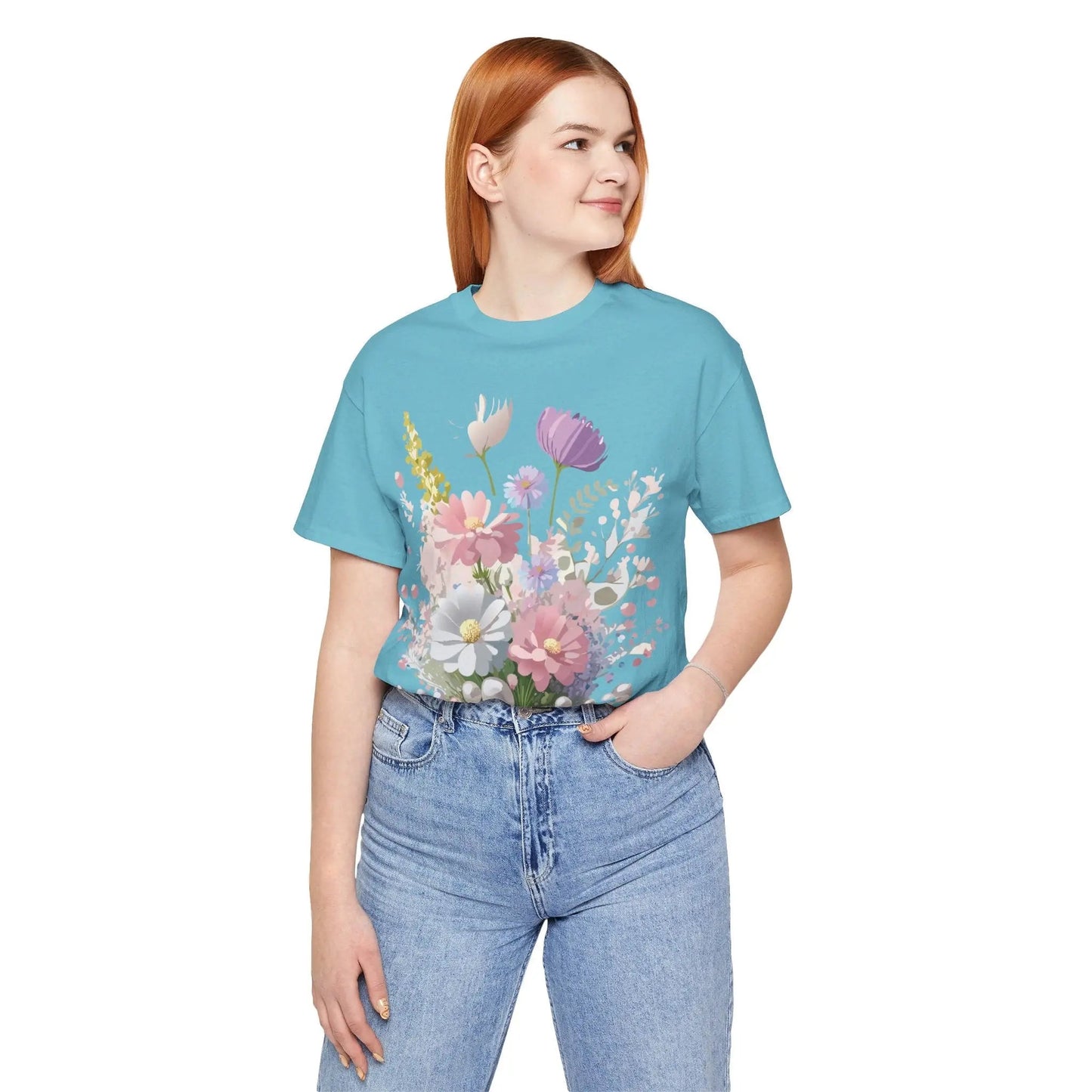 Floral Graphic Tee Unisex Vintage Art Design From Adelpha Premium Short Sleeve T Shirt