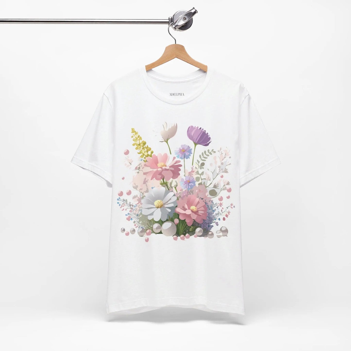 Floral Graphic Tee Unisex Vintage Art Design From Adelpha Premium Short Sleeve T Shirt