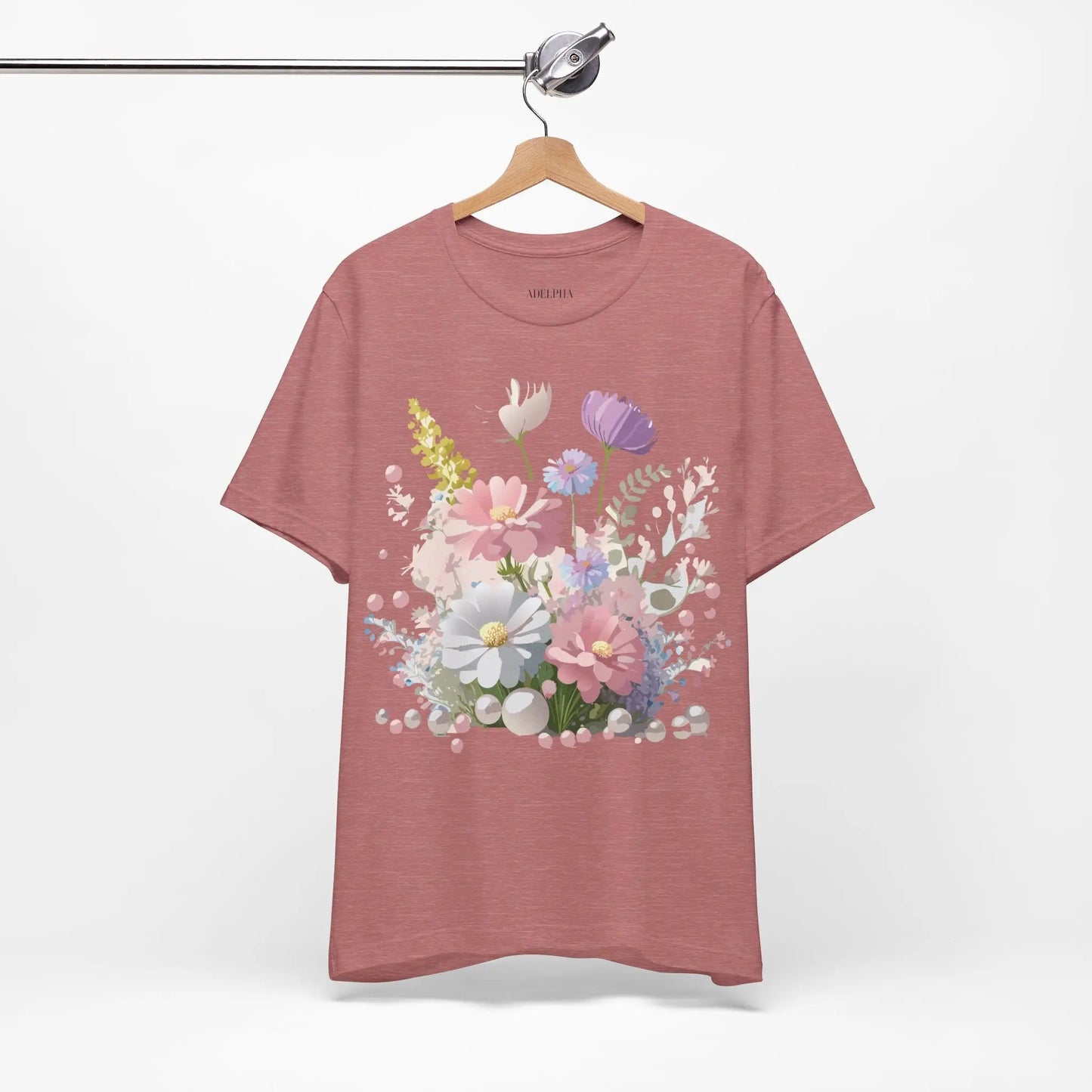 Floral Graphic Tee Unisex Vintage Art Design From Adelpha Premium Short Sleeve T Shirt