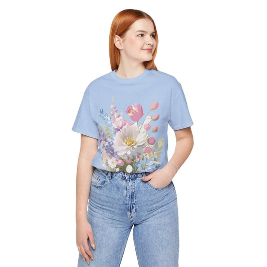 Floral Graphic Unisex 100 Cotton Vintage Artwork Short Sleeve Jersey 30