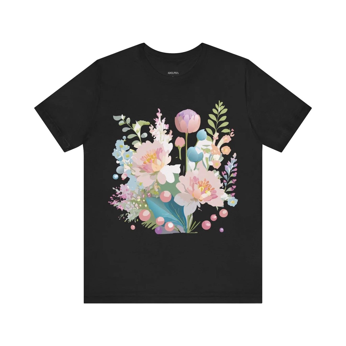 Floral Graphic T Shirt Unisex Jersey Short Sleeve Vintage Art Design From Adelpha