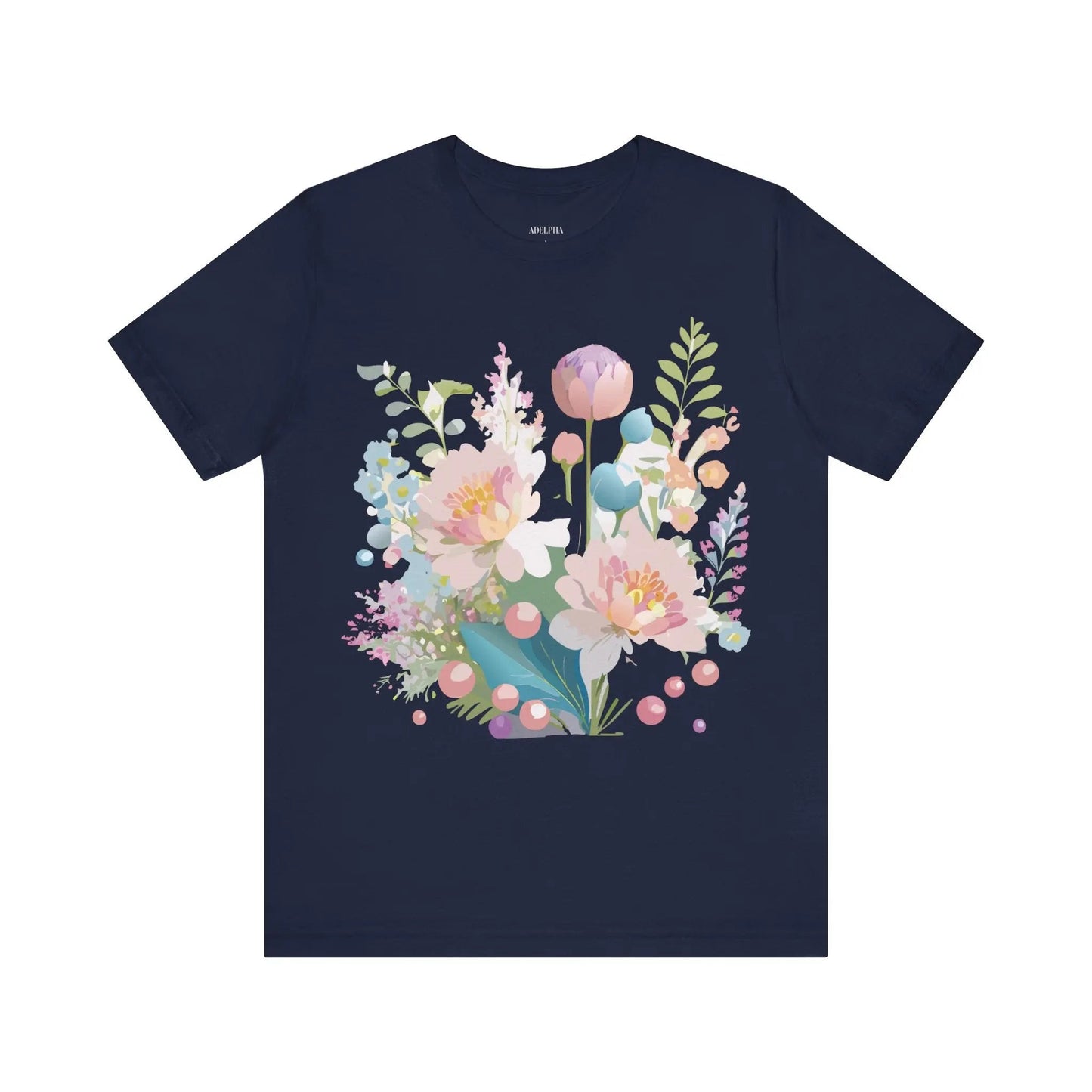 Floral Graphic T Shirt Unisex Jersey Short Sleeve Vintage Art Design From Adelpha