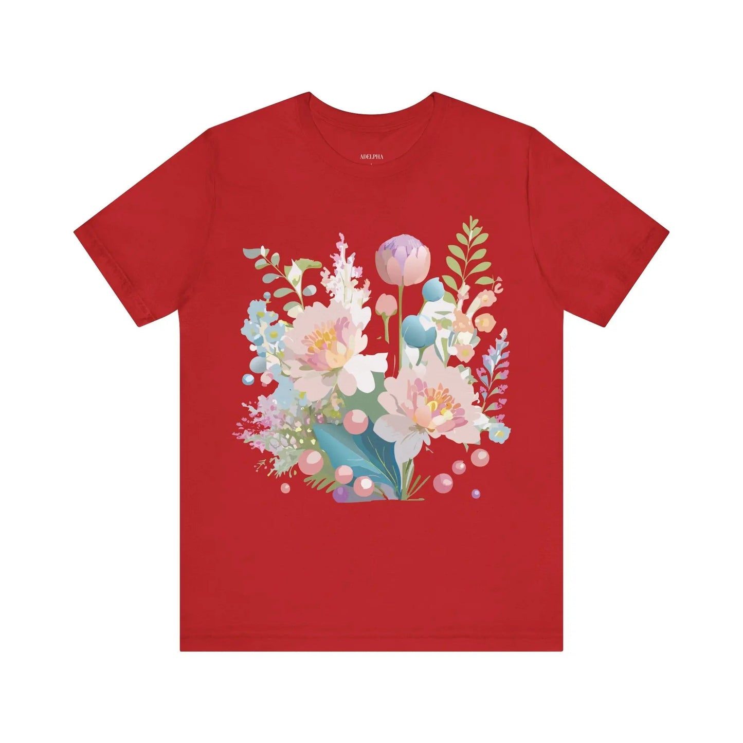 Floral Graphic T Shirt Unisex Jersey Short Sleeve Vintage Art Design From Adelpha