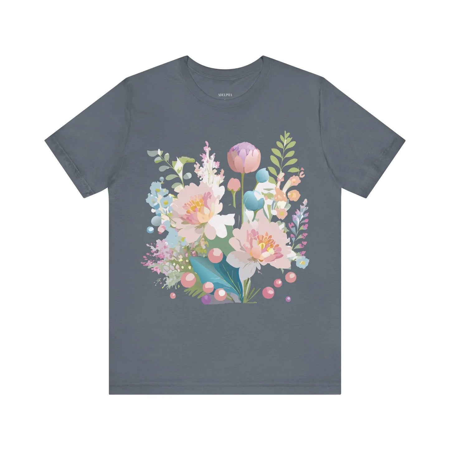 Floral Graphic T Shirt Unisex Jersey Short Sleeve Vintage Art Design From Adelpha