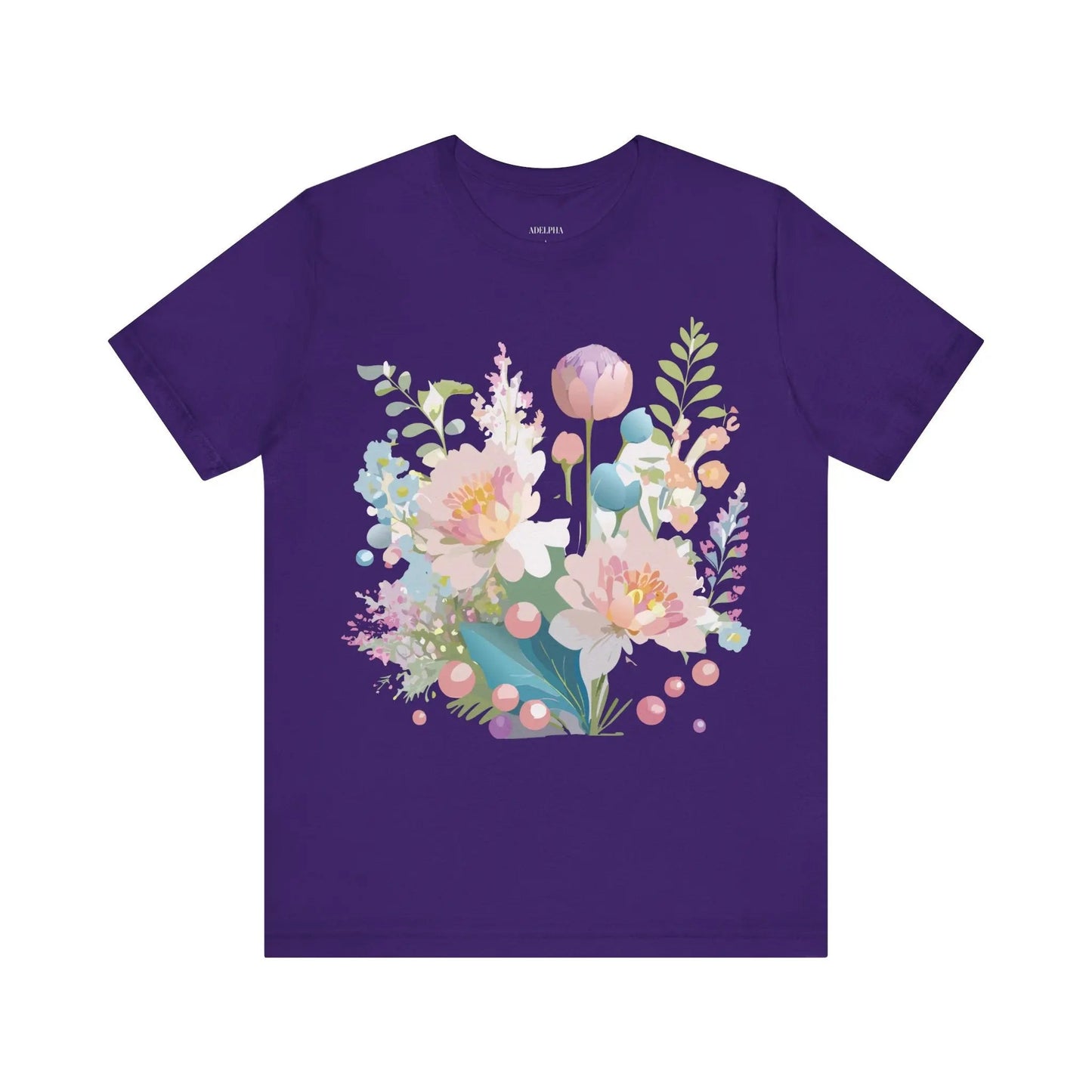 Floral Graphic T Shirt Unisex Jersey Short Sleeve Vintage Art Design From Adelpha