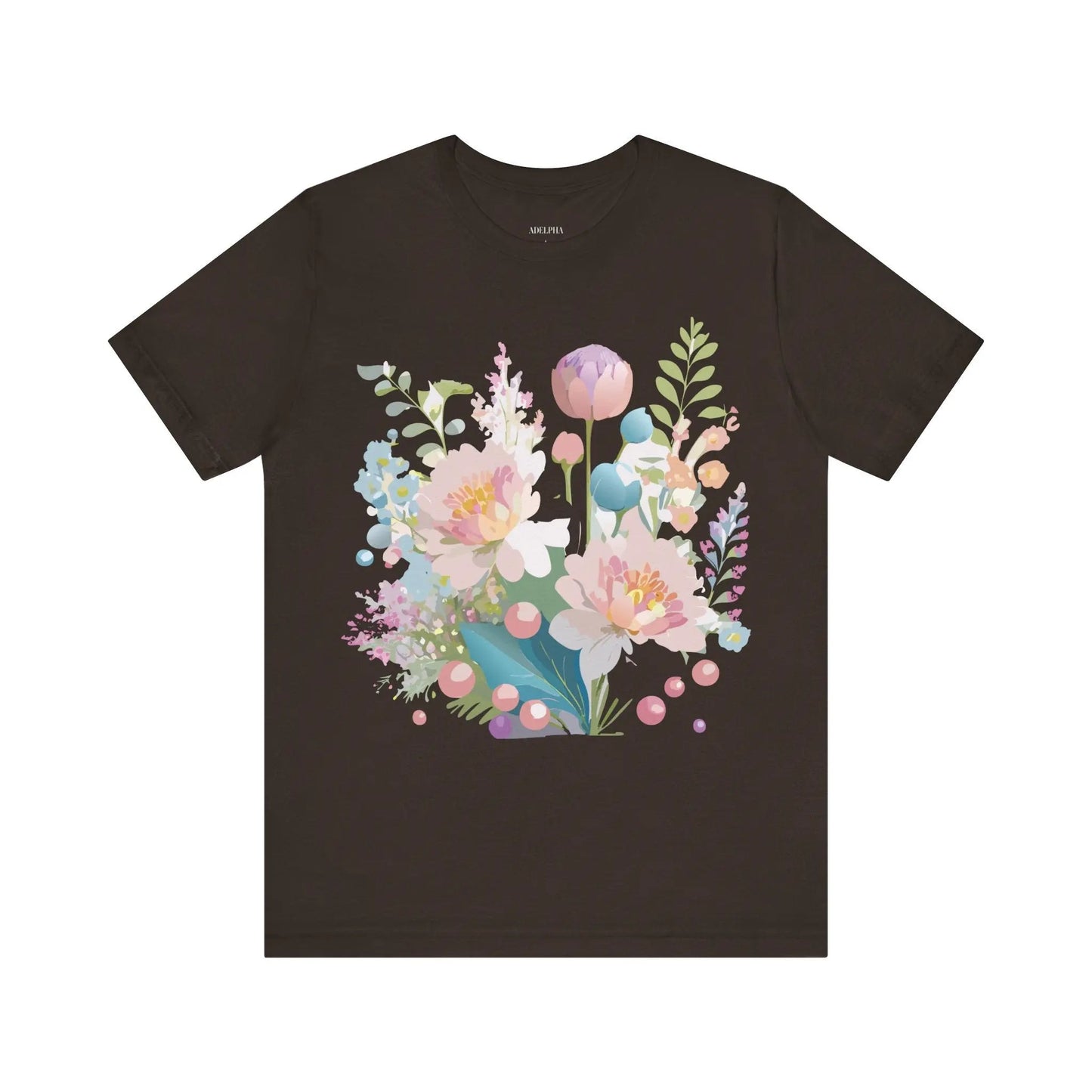 Floral Graphic T Shirt Unisex Jersey Short Sleeve Vintage Art Design From Adelpha