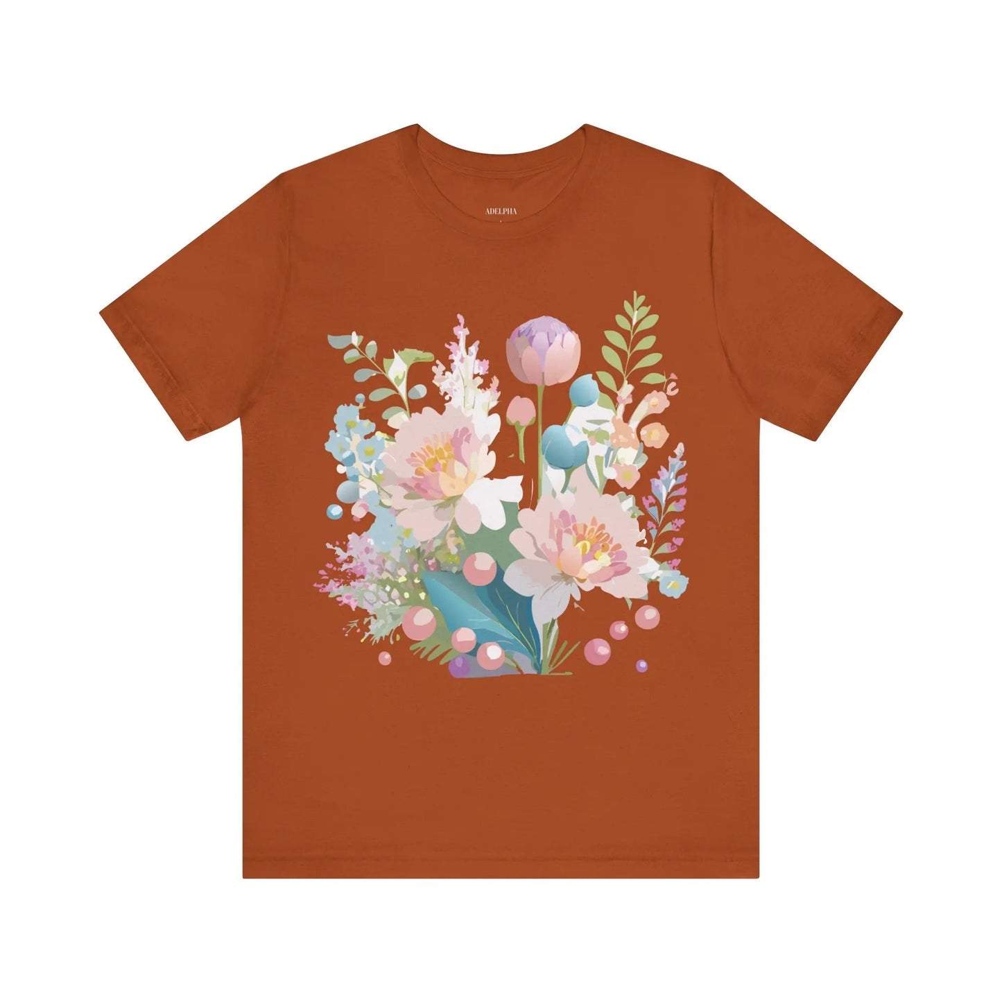 Floral Graphic T Shirt Unisex Jersey Short Sleeve Vintage Art Design From Adelpha
