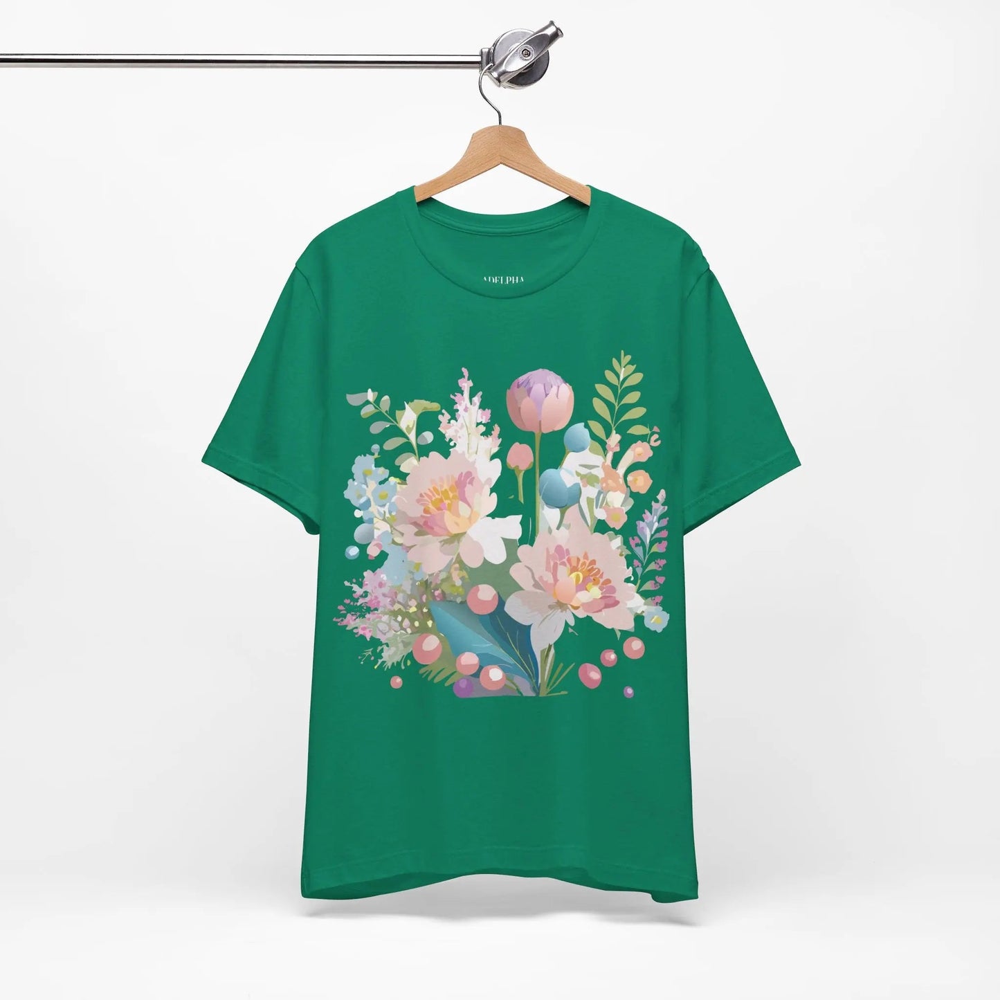 Floral Graphic T Shirt Unisex Jersey Short Sleeve Vintage Art Design From Adelpha
