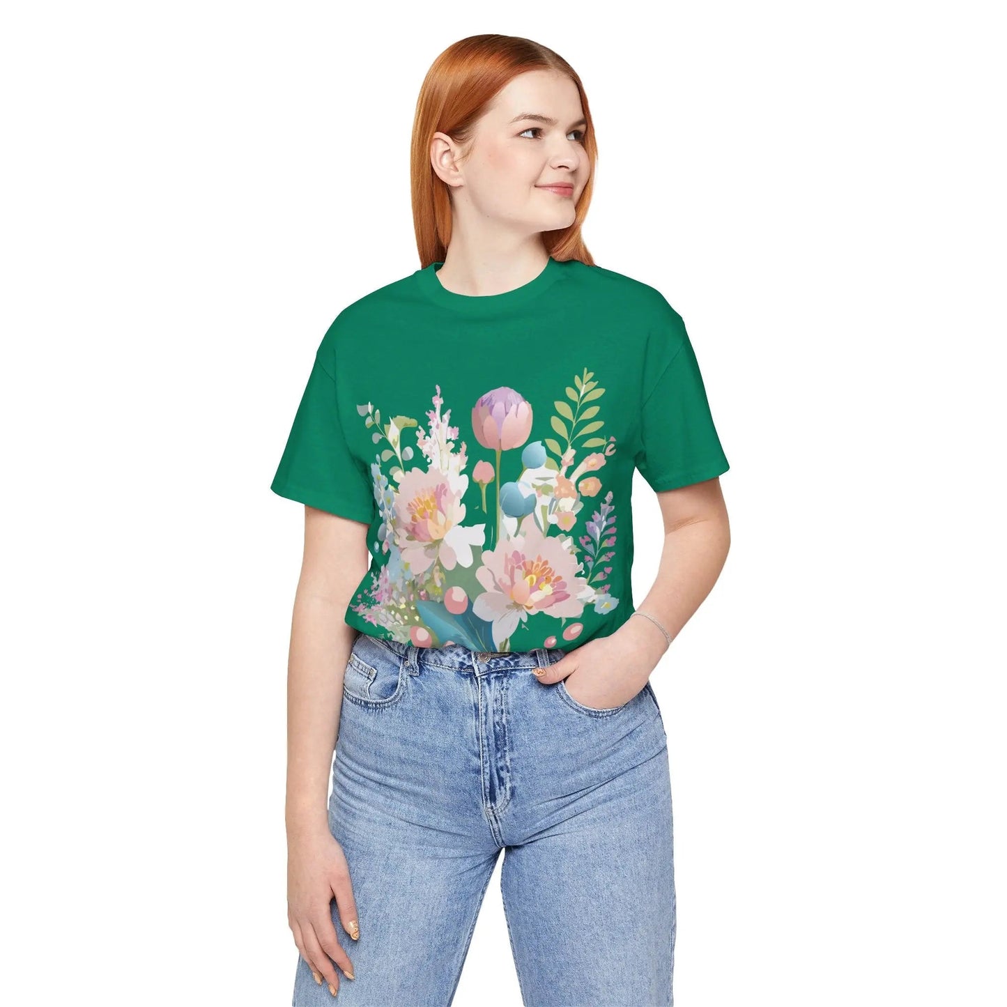 Floral Graphic T Shirt Unisex Jersey Short Sleeve Vintage Art Design From Adelpha