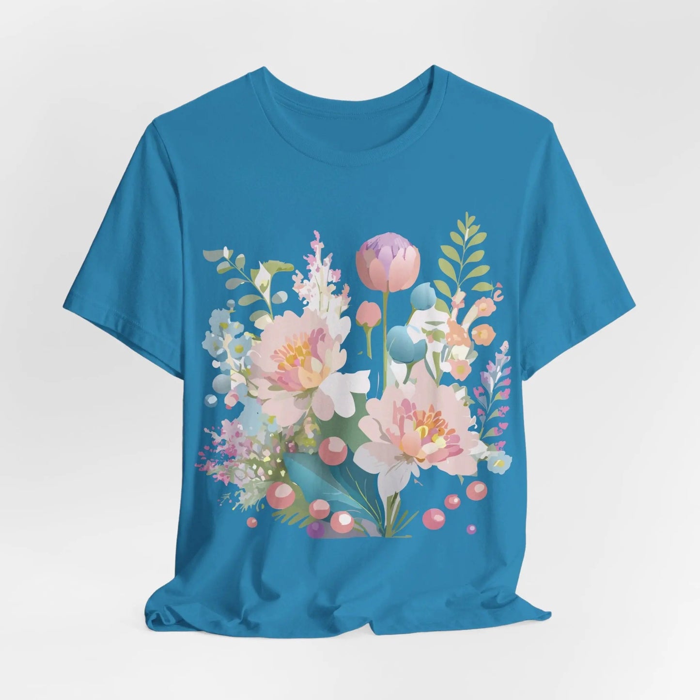 Floral Graphic T Shirt Unisex Jersey Short Sleeve Vintage Art Design From Adelpha