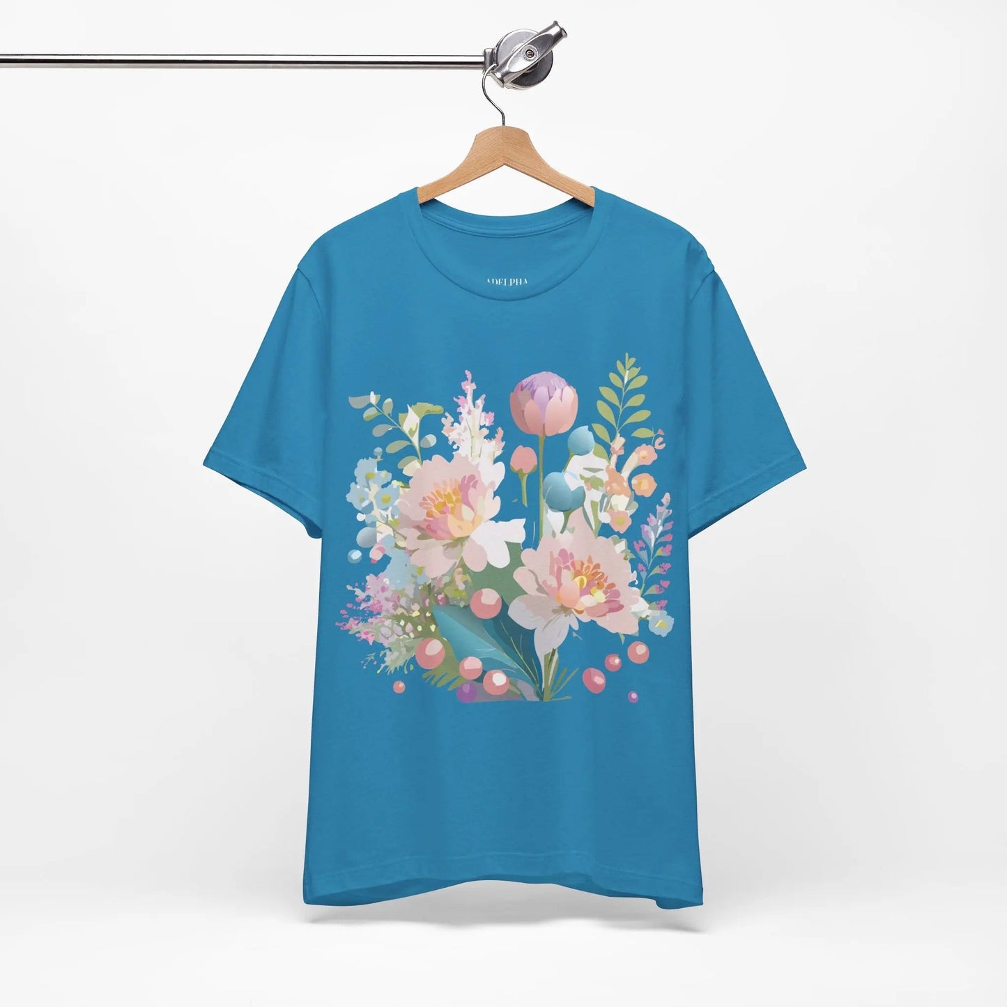 Floral Graphic T Shirt Unisex Jersey Short Sleeve Vintage Art Design From Adelpha