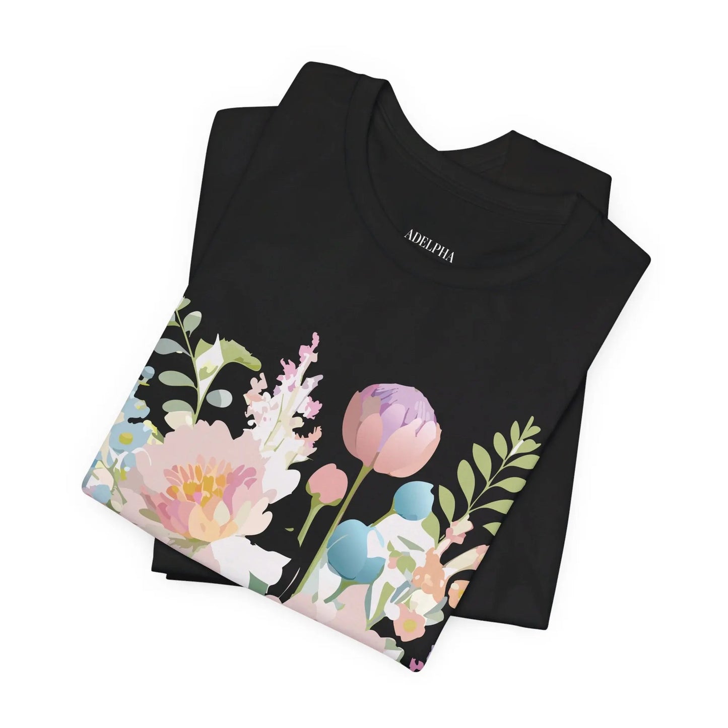 Floral Graphic T Shirt Unisex Jersey Short Sleeve Vintage Art Design From Adelpha
