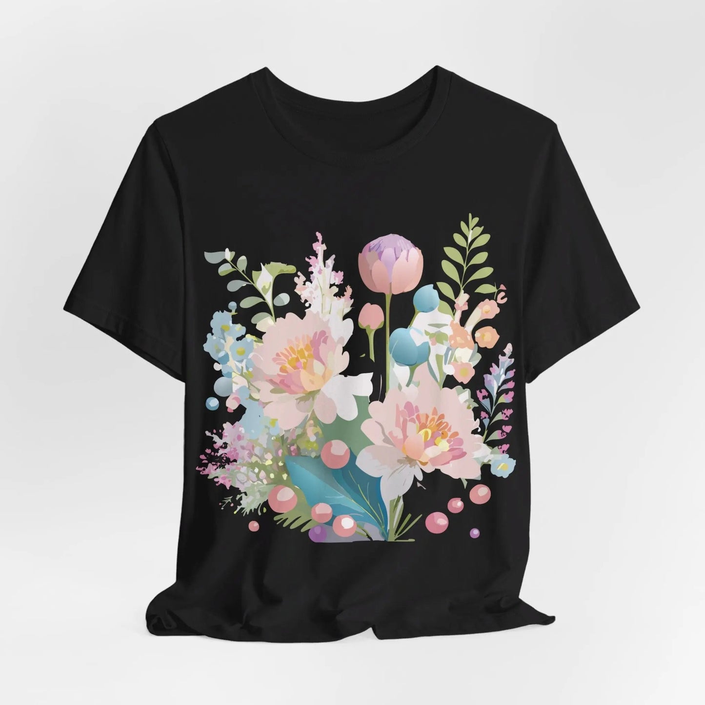 Floral Graphic T Shirt Unisex Jersey Short Sleeve Vintage Art Design From Adelpha