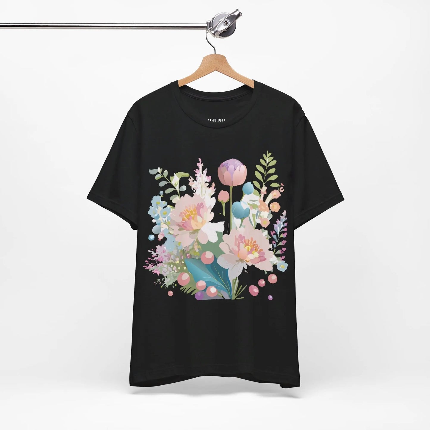 Floral Graphic T Shirt Unisex Jersey Short Sleeve Vintage Art Design From Adelpha